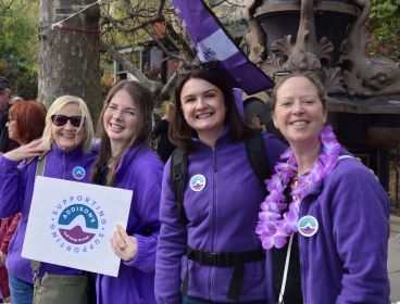 Alison, Philippa, Chloe & Cathy from the staff team, supporting fundraisers at LLHM